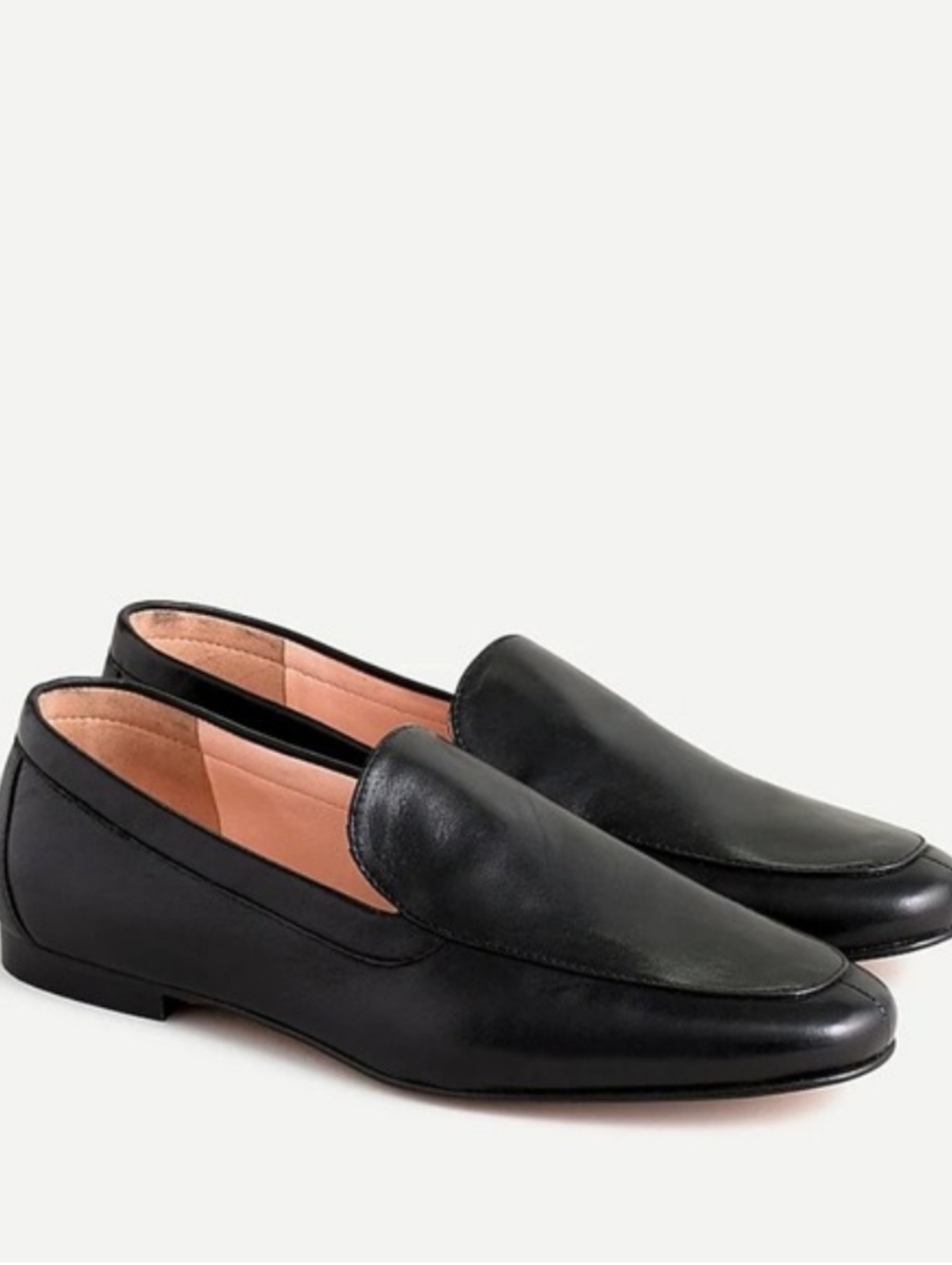 J. CREW Cecile Smoking Slipper Loafer Flat Black Leather - NWT
